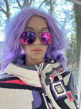 Emilio Pucci Pink Mirrored Aviator Sunglasses